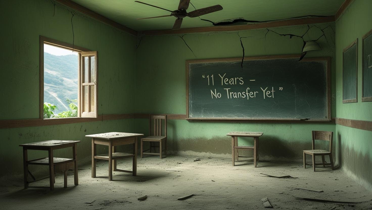 Empty classroom in a remote village