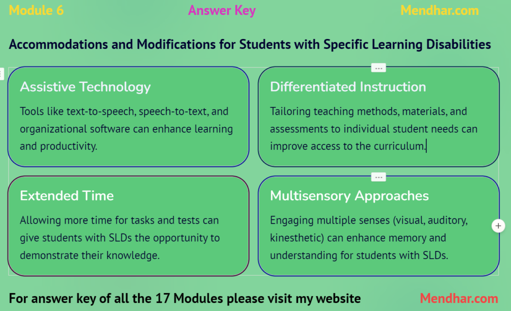 Specific Learning Disabilities: Module 6