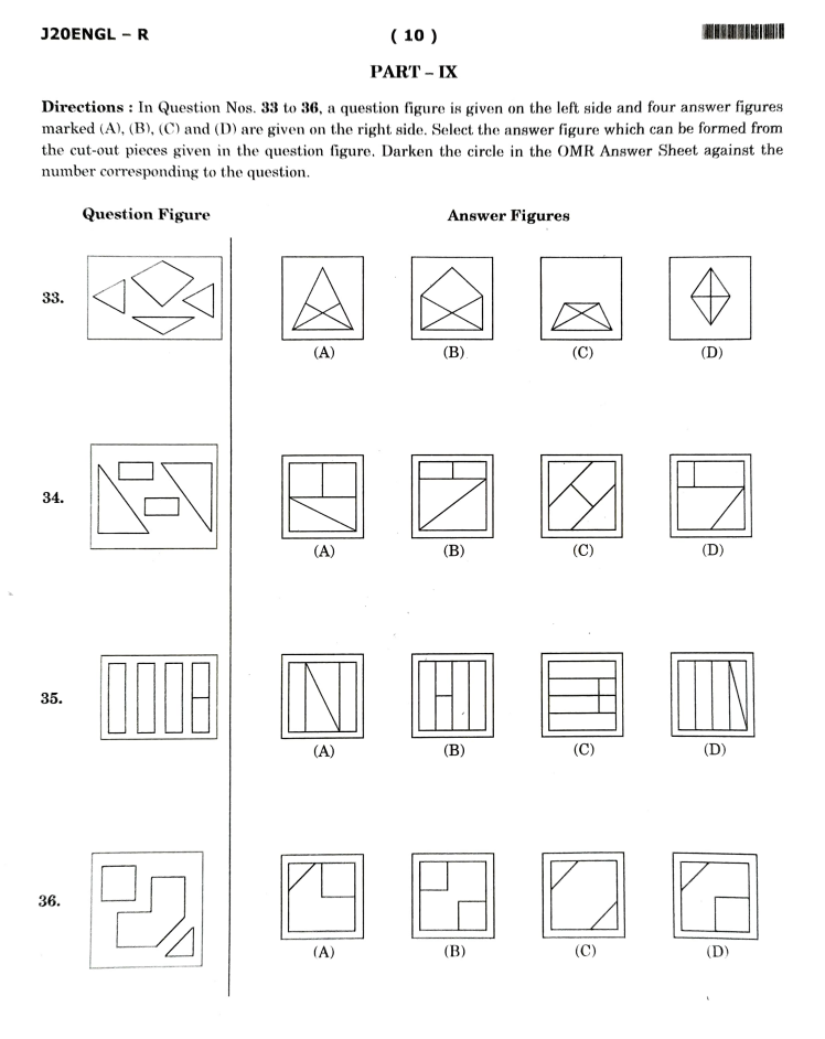 JNVST Previous Year Question Booklet for 9th Class