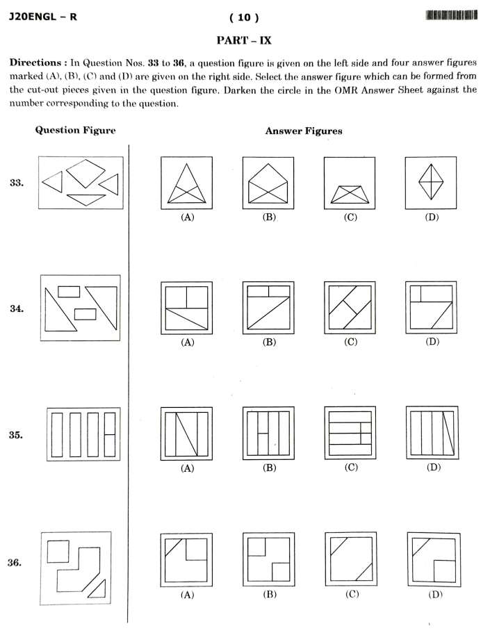 JNVST Previous Year Question Paper Class 6