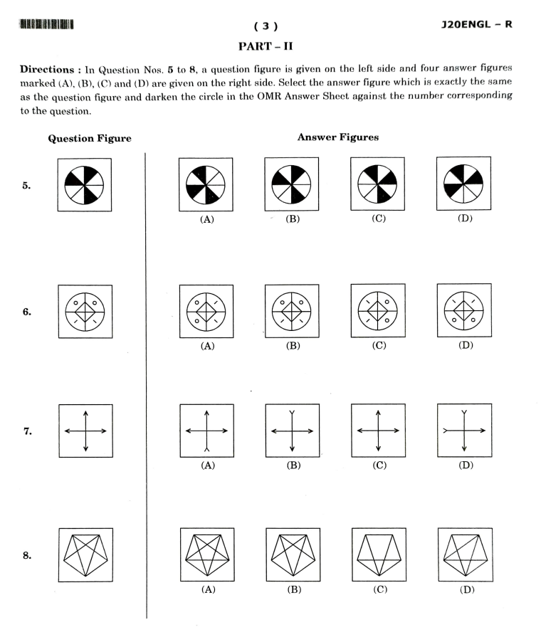 JNVST Previous Year Question Paper Class 6