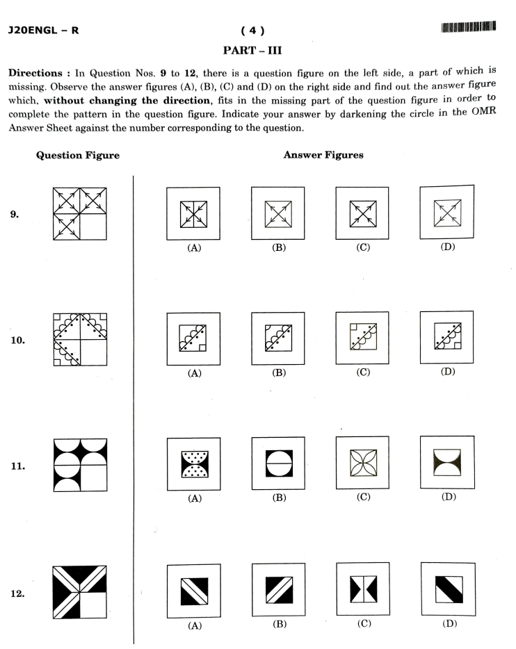 JNVST Previous Year Question Paper Class 6