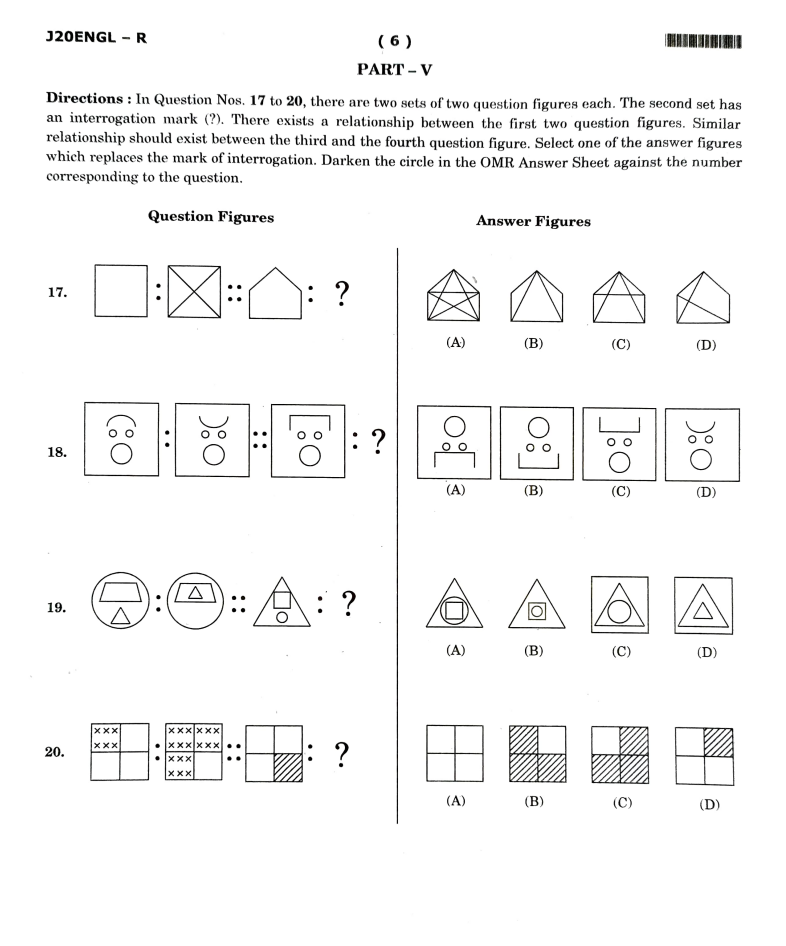 JNVST Previous Year Question Booklet for 9th Class