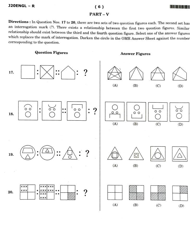 JNVST Previous Year Question Paper Class 6