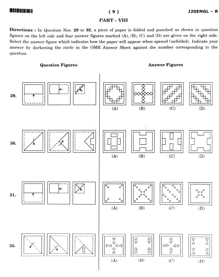 JNVST Previous Year Question Paper Class 6