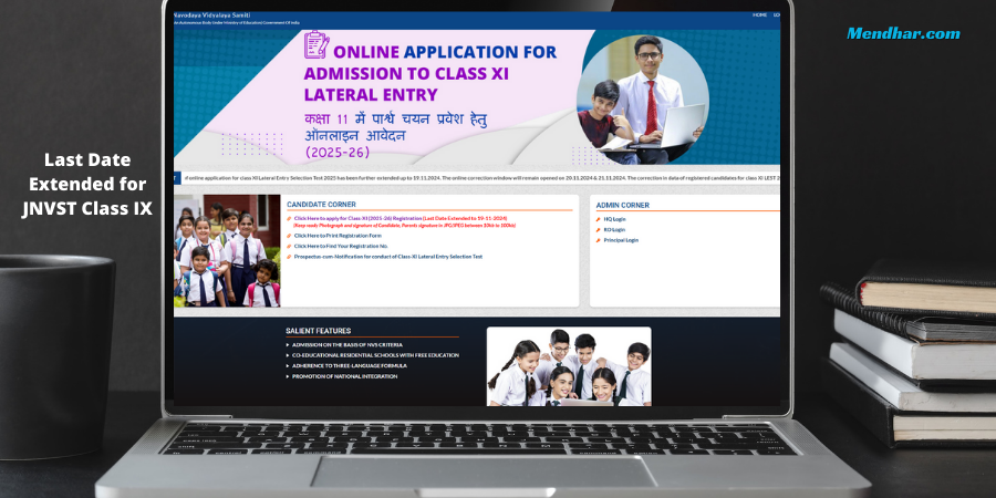 Last Date FURTHER Extended for JNVST Class IX