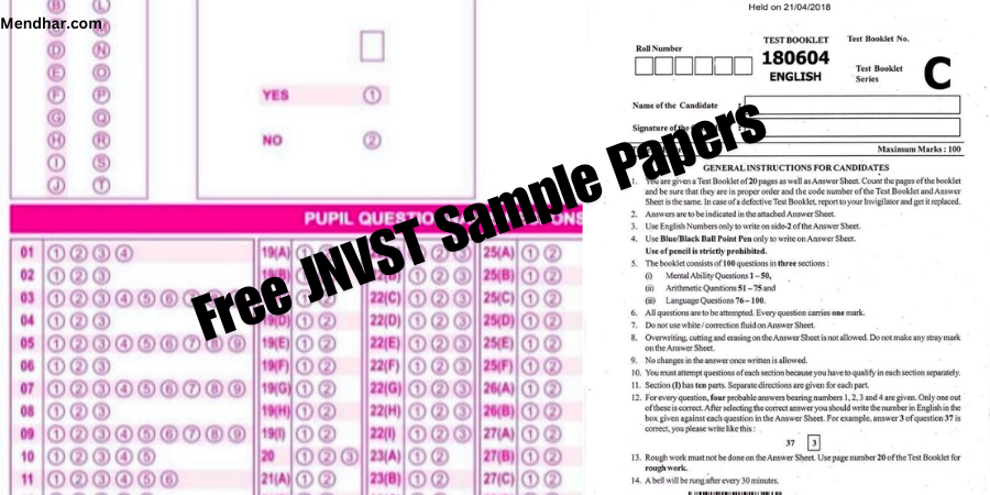 Free JNVST Sample Papers