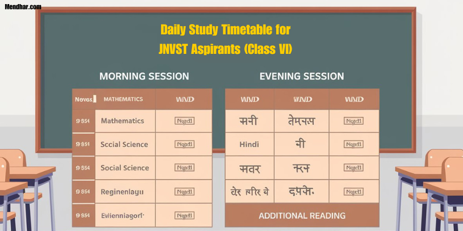 Daily Study Timetable for JNVST Aspirants (Class VI)