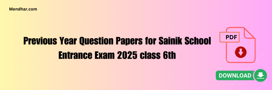 Previous year Question paper for sainik school