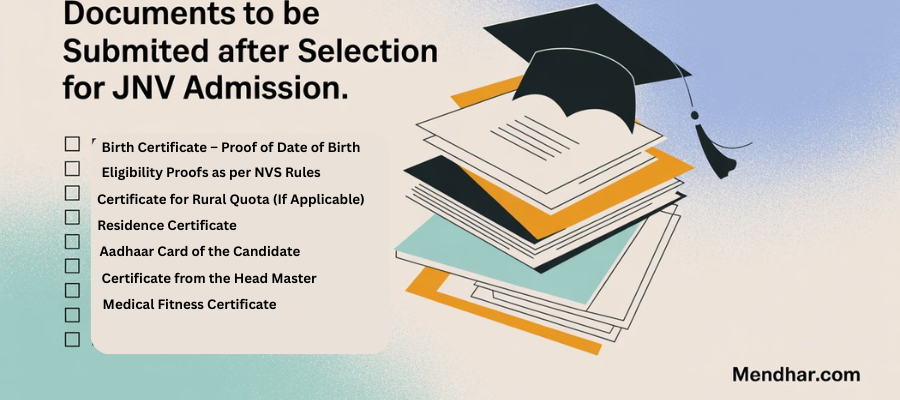 Documents to be Submitted After Selection for JNV Admission