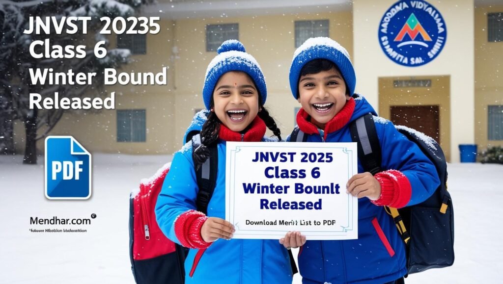 JNVST 2025 Class 6 Winter Bound Result Released