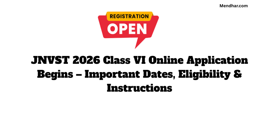 JNVST 2026 Class VI Online Application Begins