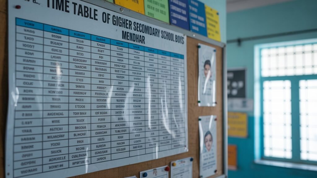 Time Table of Higher Secondary School Boys Mendhar 