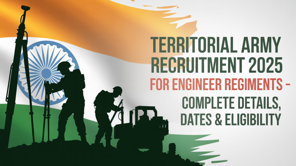 Territorial Army Recruitment 2025 for Engineer Regiments
