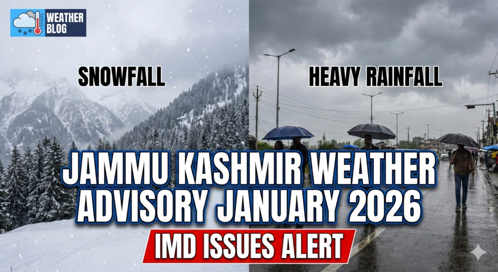 Jammu Kashmir Weather Advisory January 2026: IMD Issues Alert for Heavy Rainfall and Snowfall