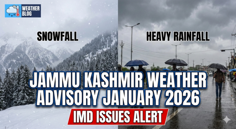 Jammu Kashmir Weather Advisory January 2026: IMD Issues Alert for Heavy Rainfall and Snowfall