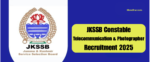JKSSB Constable Telecommunication & Photographer Recruitment 2025