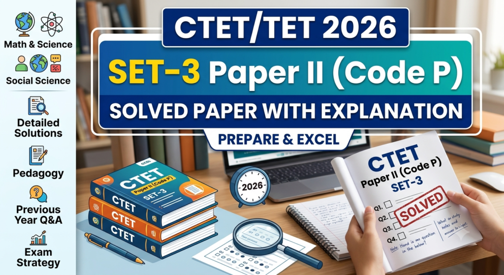 CTETTET 2026 SET-3 Paper II (Code P)solved paper with explaination